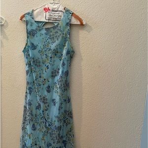 Vintage Sfuzi Blue floral chiffon dress‎